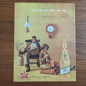 Vintage 1961 Print Ad Miller High Life
